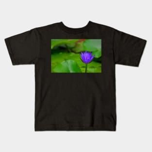 Purple Water Lily Kids T-Shirt